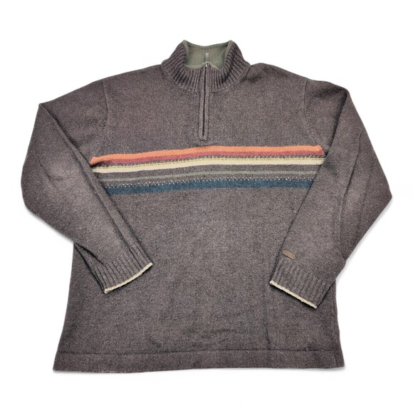 Columbia Men's Half-Zip Stripe Sweater L - Picture 1 of 11